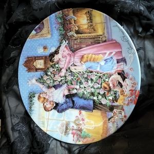 Stewart sherwood 1991 limited edition trimming the tree christmas collector plat